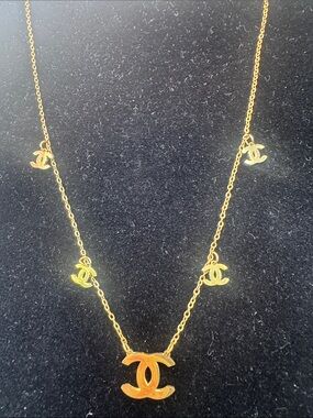 Necklace  Gold Charm Station Necklace